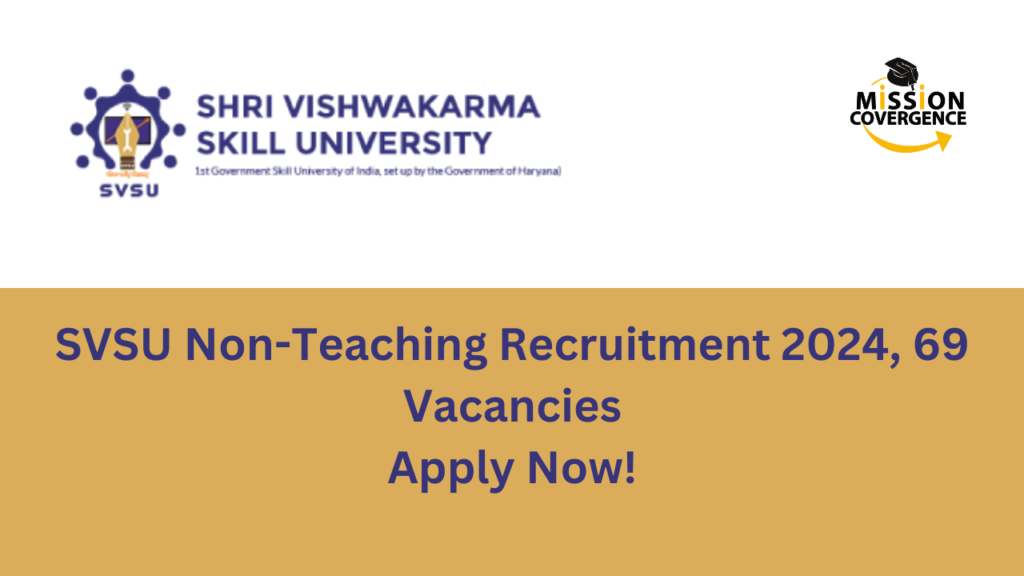 SVSU Non-Teaching Recruitment 2024