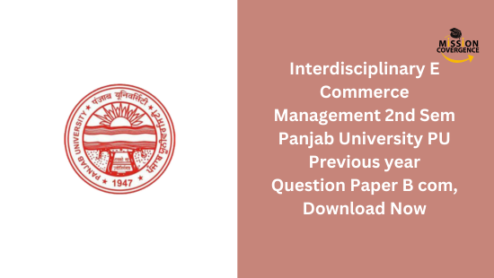 Interdisciplinary E Commerce Management 2nd Sem Panjab University PU Previous year Question Paper B com, Download Now