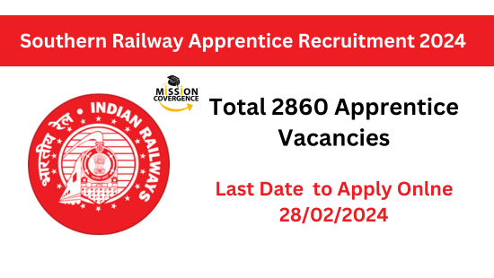 Southern Railway Apprentice Recruitment 2024, 2860 Post, Apply Now ...