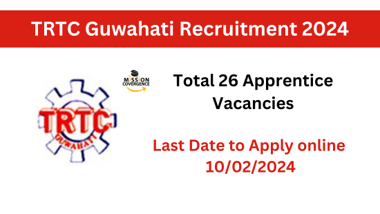 Apply for TRTC Guwahati Recruitment 2024! 26 Apprentice Vacancies Available. Don't Miss Out, Apply Now and Secure Your Opportunity.