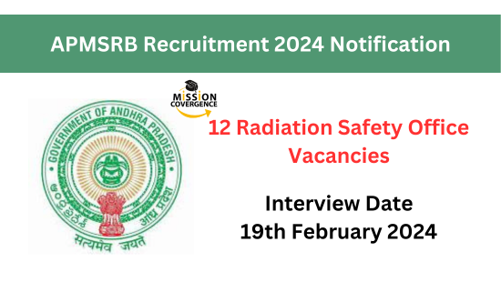 Join APMSRB Recruitment 2024. 12 Radiation Safety Office Vacancies open now. Apply to safeguard lives with expertise. Be part of a dynamic team. Apply Now.