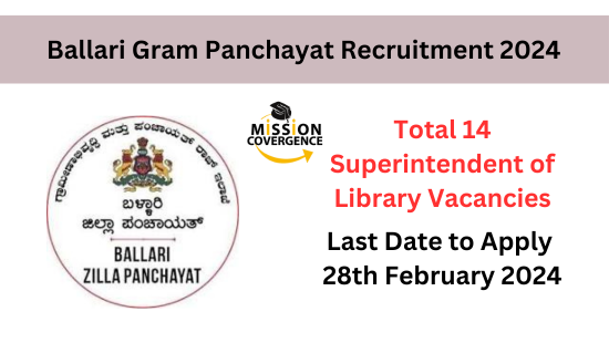 Explore exciting opportunities with Ballari Gram Panchayat Recruitment 2024 Notification for 14 diverse positions is out now. Unleash your potential and contribute to community growth. Apply now for a rewarding career.