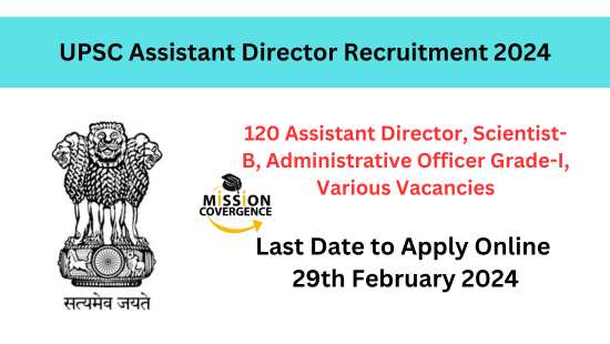 Explore exciting opportunities! UPSC invites applications for Assistant Director positions (120 posts). Shape your career with a prestigious government role. Apply now to join the UPSC Assistant Director Recruitment 2024 drive. Don't miss this chance!