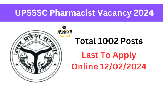 UPSSSC Pharmacist Vacancy 2024 For 1002 Posts Apply Now UPSSSC   UPSSSC Pharmacist Vacancy 2024 