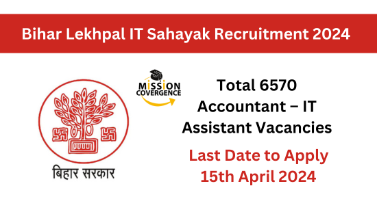 Bihar Lekhpal IT Sahayak Recruitment 2024 Notification for 6570 Posts, Apply Now