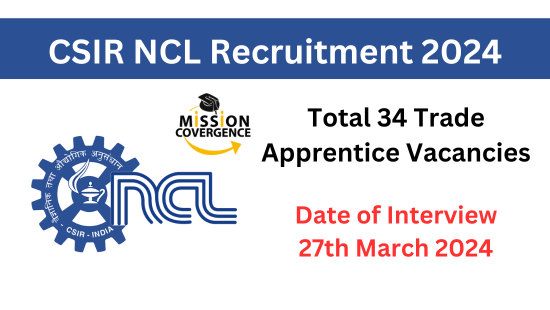 CSIR NCL Recruitment 2024 Notification for 34 Posts