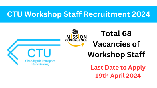 Chandigarh CTU Workshop Staff Recruitment 2024 Notification and Online Application Form