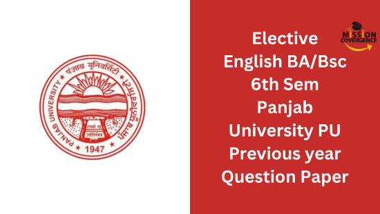 Elective English BA/Bsc 6th Sem Panjab University PU Previous year Question Paper