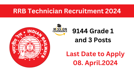 RRB Technician Recruitment 2024 Notification Out for 9144 Grade 1 and 3 Posts