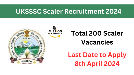 UKSSSC Scaler Recruitment 2024 for 200 Posts, Apply Now